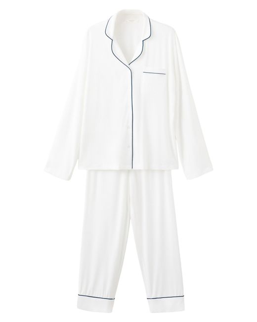 Mango White Piped Pajamas
