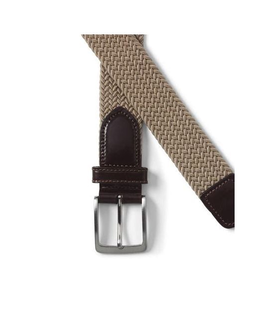 Lands' End Brown Elastic Braid Belt for men