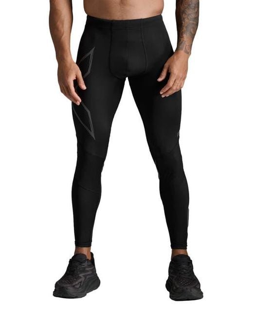 2xu Black Ignition Shield Compression Tights for men
