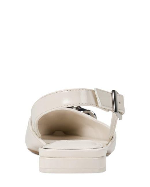 DKNY White Cosetta Slingback Pointed Toe Flat