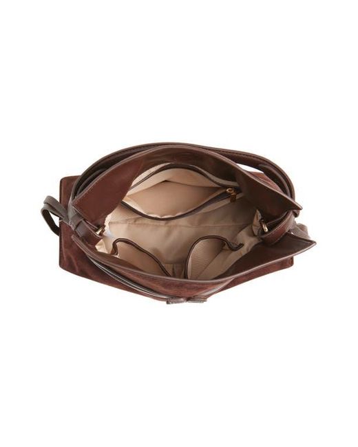 Sam Edelman Brown Small Poppy Drawstring Leather Crossbody Bag
