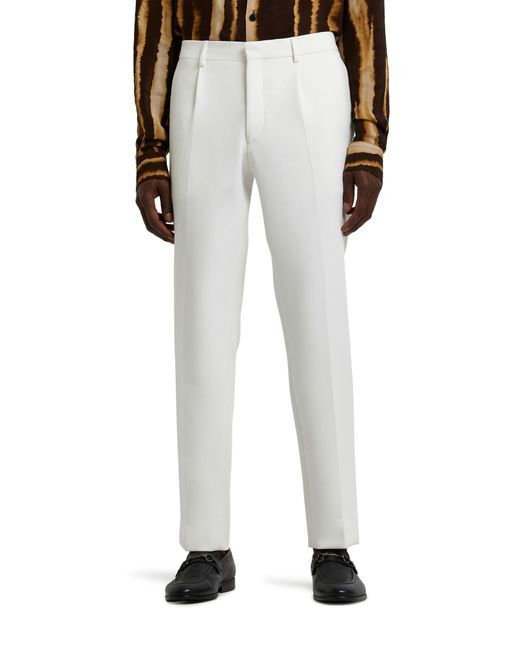 River Island Premium Pleated Suit Trousers in White for Men Lyst