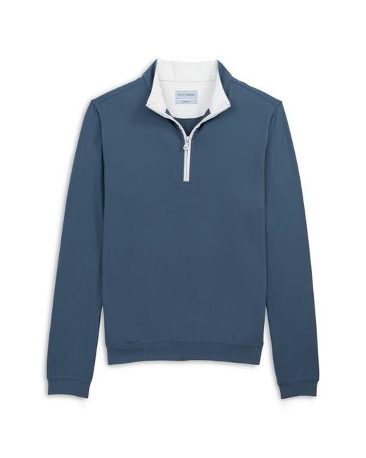 Scott Barber Blue Solid Performance Quarter Zip Pullover for men