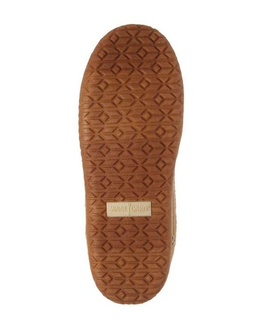 Minnetonka White Torrey Faux Fur Lined Slipper Bootie