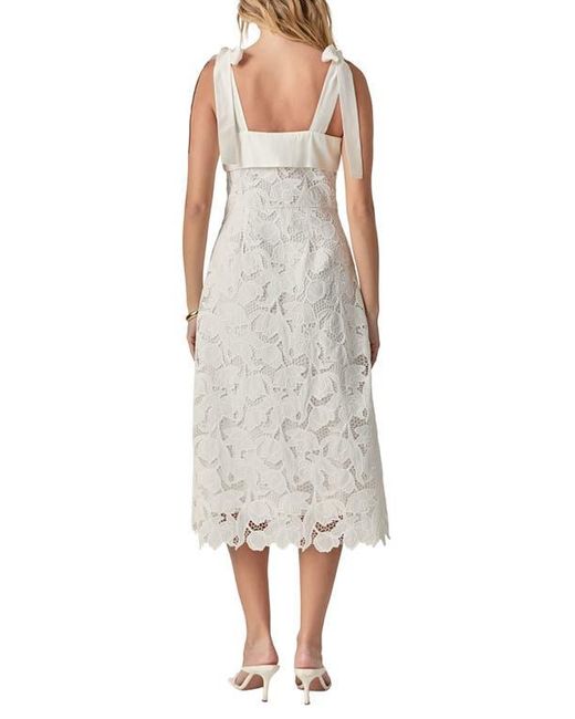 english factory tie-strap pleated midi dress English Factory