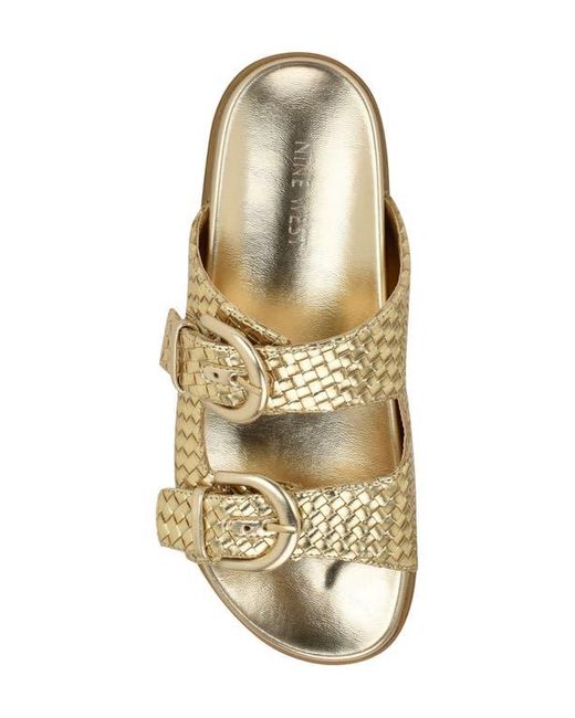 Nine West Metallic Tindy Two-Strap Lug Sole Sandal