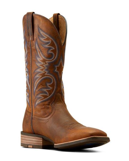 Ariat Brown Ricochet Wide Square Toe Western Boot for men