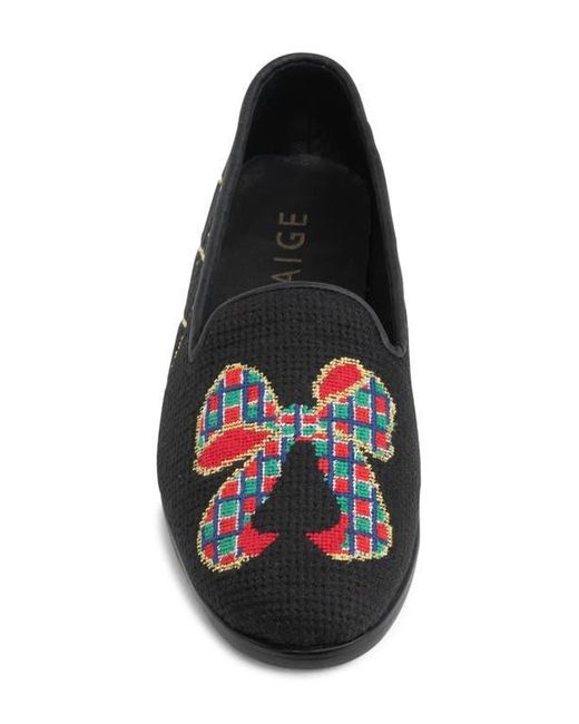 PAIGE Black Needlepoint Loafer
