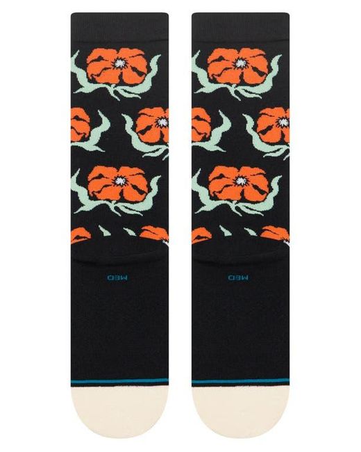Stance Black Broadcast Floral Crew for men