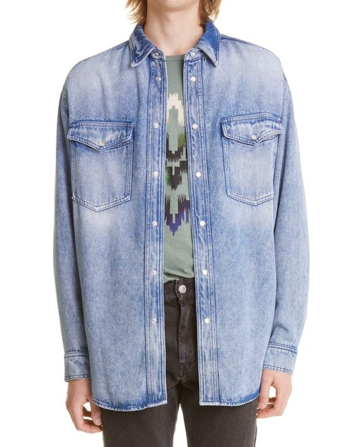 Isabel Marant Tailly Oversize Button-up Shirt in Blue for Men | Lyst