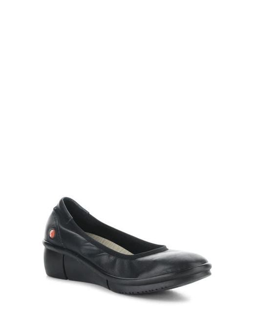 Softinos Black Rem Platform Wedge Pump