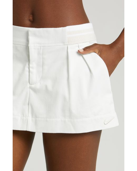 Nike White Sportswear Low Rise Canvas Miniskirt