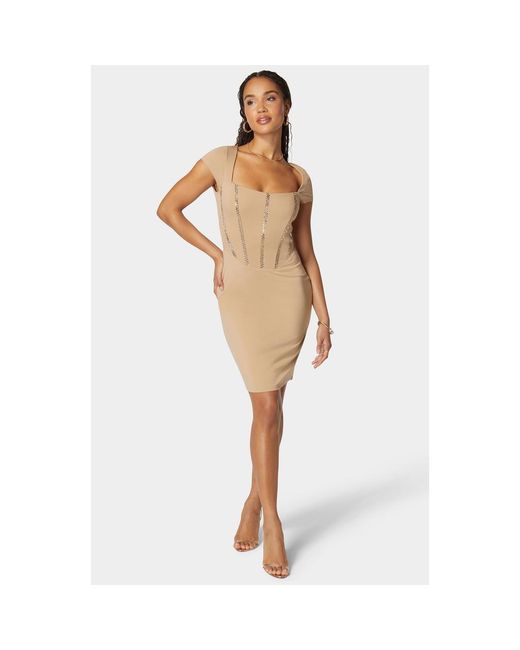 Bebe Women's White Embellished Corset Mini Dress - www.magambanetwork.com
