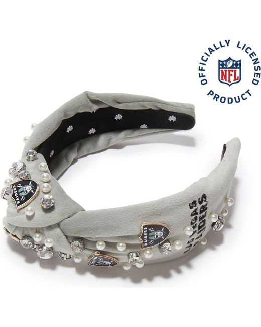 Lele Sadoughi Metallic Las Vegas Raiders Embellished Knotted Headband