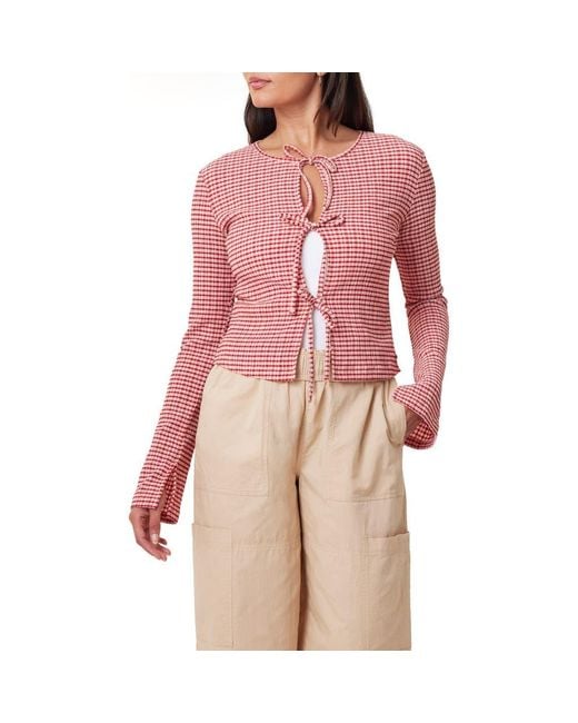 Scotch & Soda Pink Gingham Tie Top