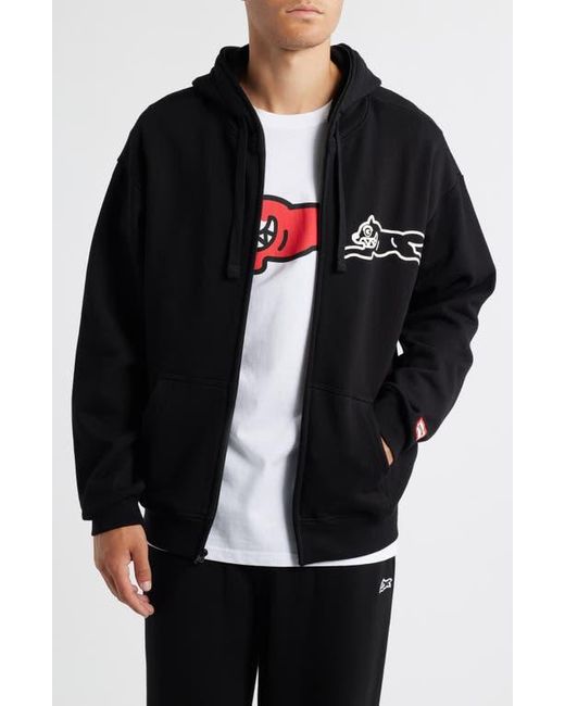 ICECREAM Black Hard Shell Graphic Zip Hoodie for men