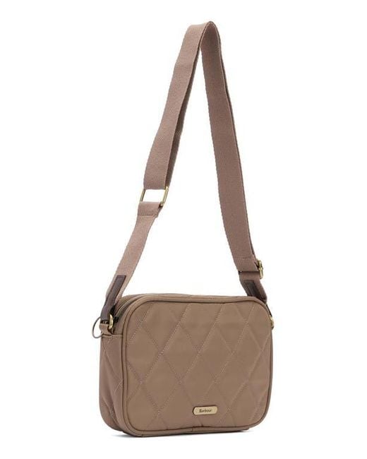 Barbour Brown Quilted Nylon Crossbody Bag