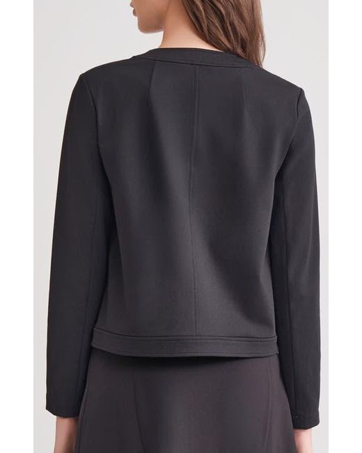 Misook Black Front Zip Ponte Jacket