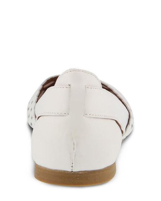 Spring Step White Delorse Flat