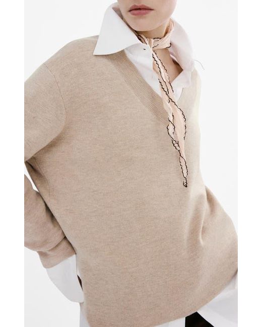 Mango Natural V-Neck Sweater