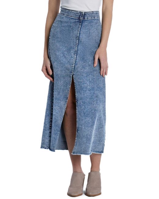 Wash Lab Denim Side Hustle Denim Skirt in Blue | Lyst