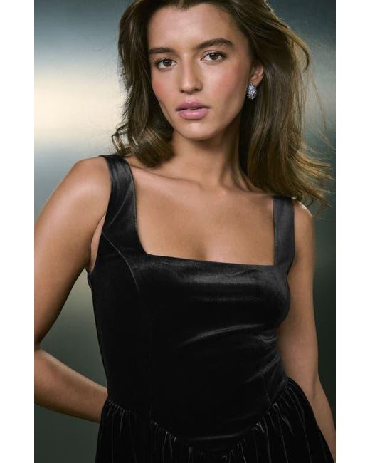 Next Black Sleeveless Velvet Minidress