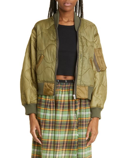 R13 Refurbished M65 Surplus Quilted Liner Bomber Jacket in Green Lyst