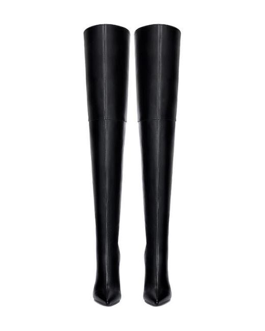 Femme LA Black The Scorpio Pointed Toe Thigh High Boot