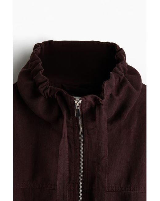 H&M Brown Linen-Blend Jacket