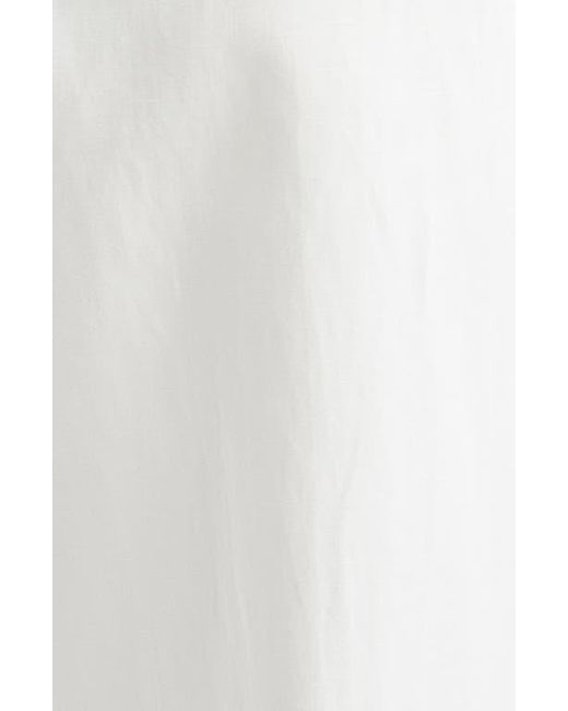 Lafayette 148 New York White Charles Cotton & Linen Wide Leg Pants