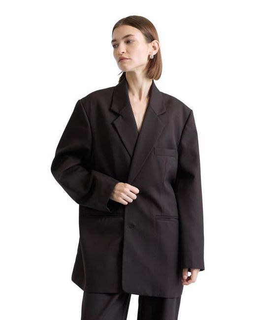 ALMINA CONCEPT Black Oversized Double Button Blazer