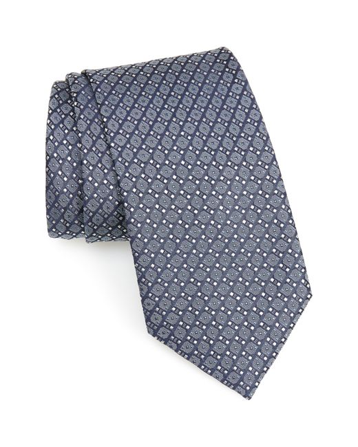 Brioni Blue Geometric Silk Tie for men