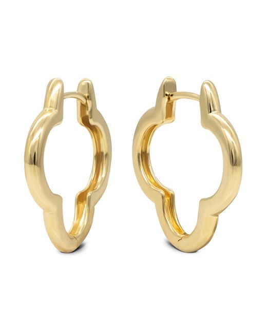 DEVATA Metallic Clover Hoop Earrings