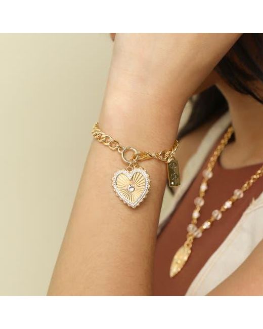 Jessica Simpson Metallic Heart Charm Bracelet