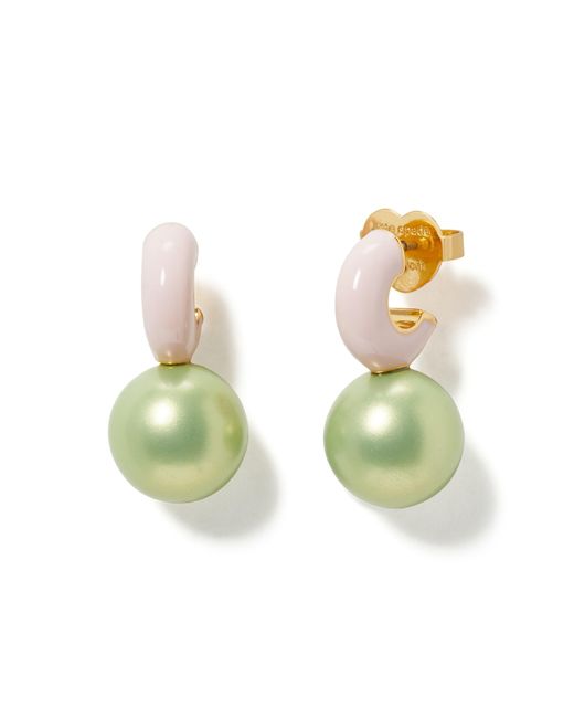 Kate Spade Imitation Pearl Drop Earrings in Green | Lyst