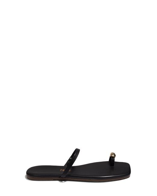 TKEES Black Colette Toe Loop Sandal