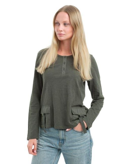 Wilt Multicolor U-Neck Button Placket Tee