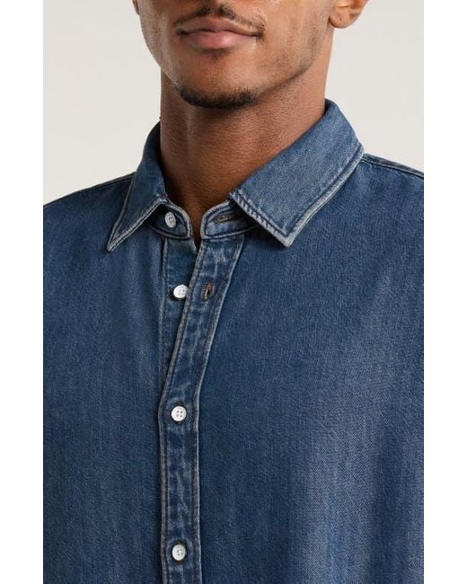Rag & Bone Blue Finch Featherweight Denim Button-Up Shirt for men
