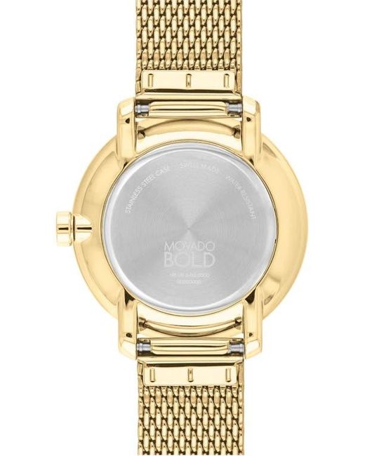 Movado Metallic Bold Museum Dot Mesh Strap Watch, 34Mm