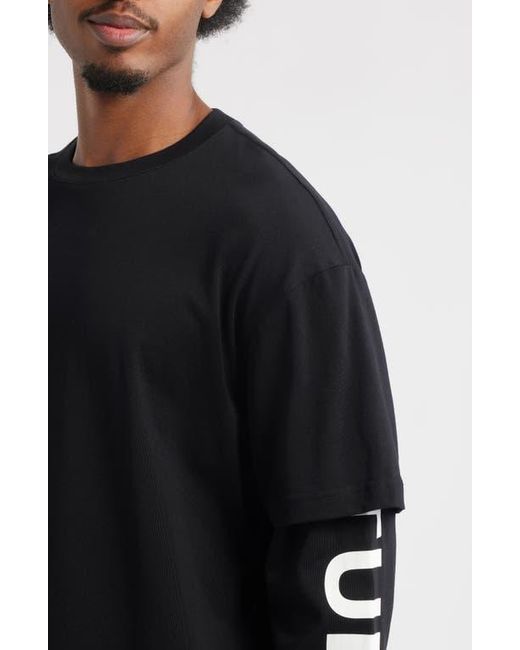 Saint Studio Black Preda Layered Look T-Shirt for men