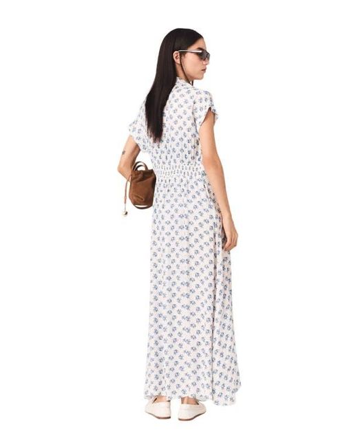 Maje Jacquard Print Maxi Dress in Blue | Lyst