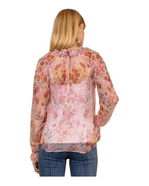 Hale Bob Women's AZRA Pink Patterned Blouse 62MG242A