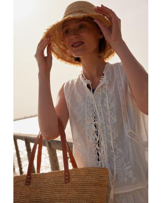 Hat Attack Natural Packable Raffia Bucket Hat