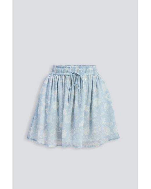 REISTOR Blue Drawstring Short Skirt