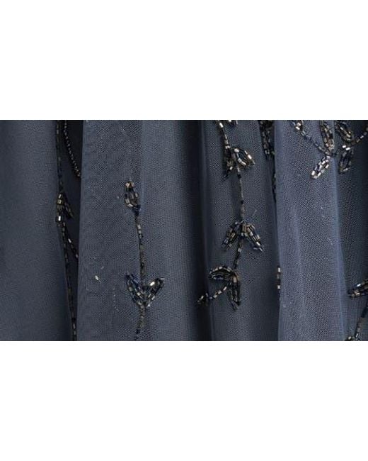 Pisarro Nights Blue Embellished Cocktail Dress With Open Front Jacket