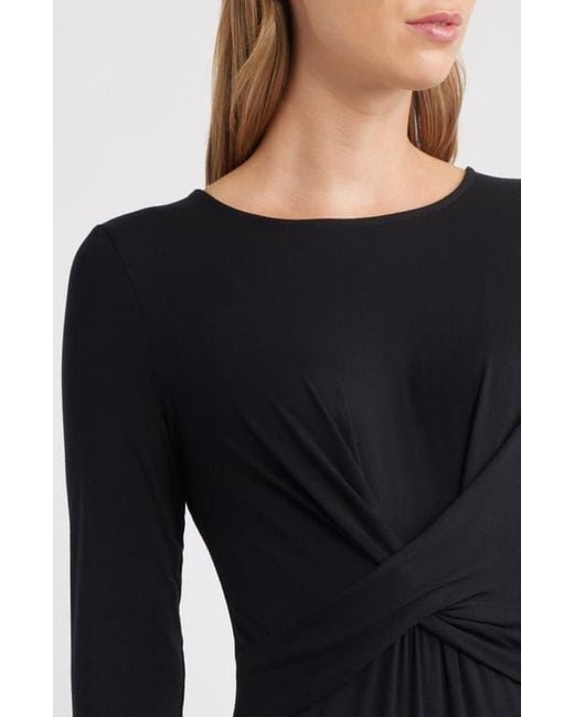 Lilly Pulitzer Black Alessani Twist Front Long Sleeve Maxi Dress