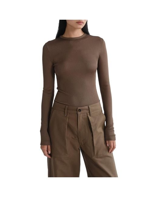 Agolde Brown Delphi Slim Ribbed Tee