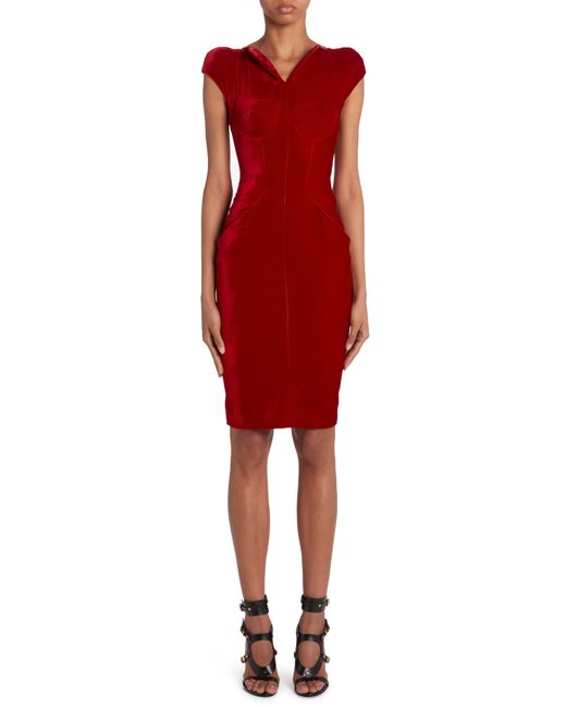 Tom Ford Velvet Cocktail Dress in Red Lyst