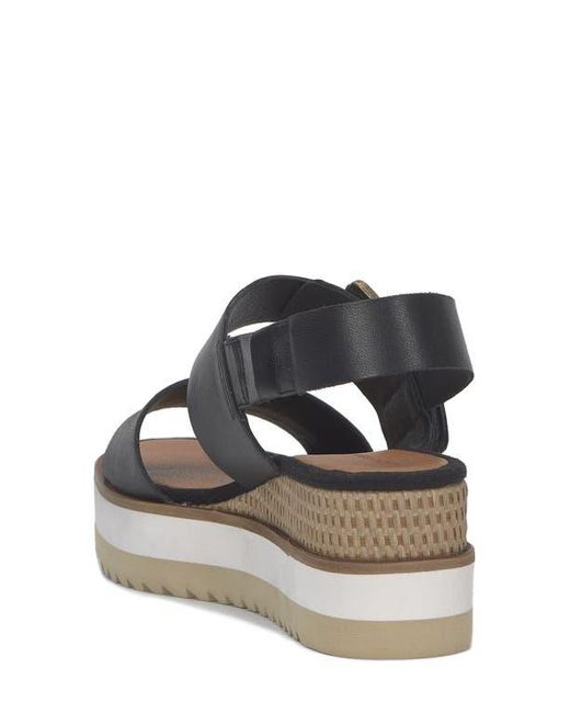 Lucky Brand Black Turoma Platform Wedge Slingback Sandal