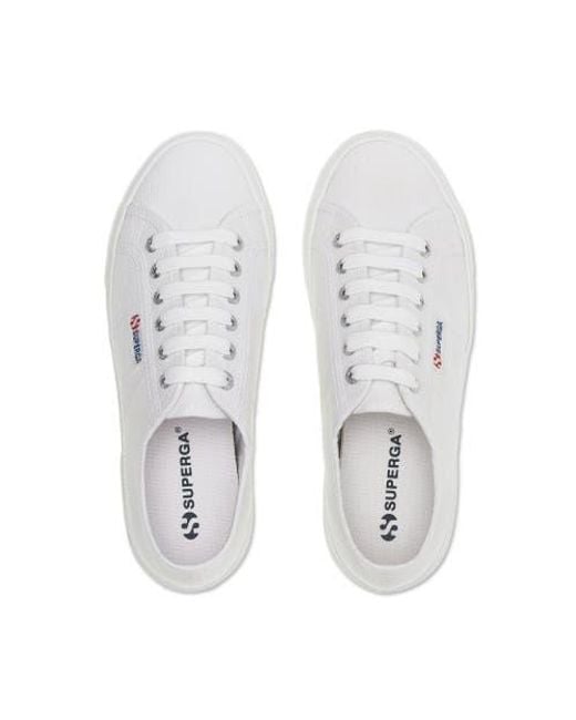 Superga White 2740 Platform Sneakers